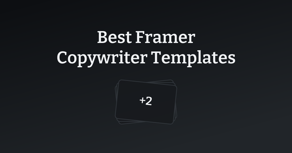 Best Framer Copywriter Templates with count