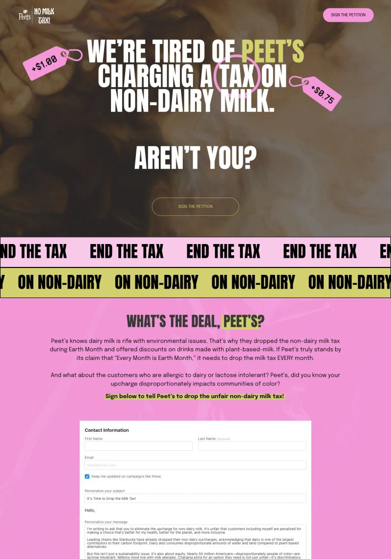 Peet's Coffee screenshot