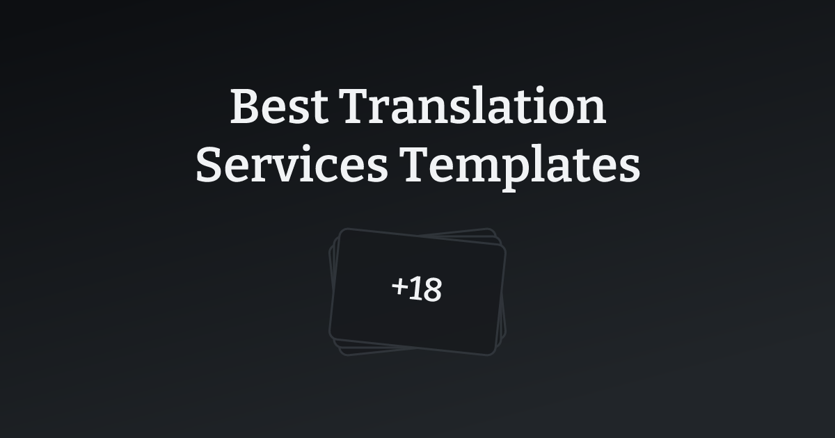 Best Translation Services Templates with count