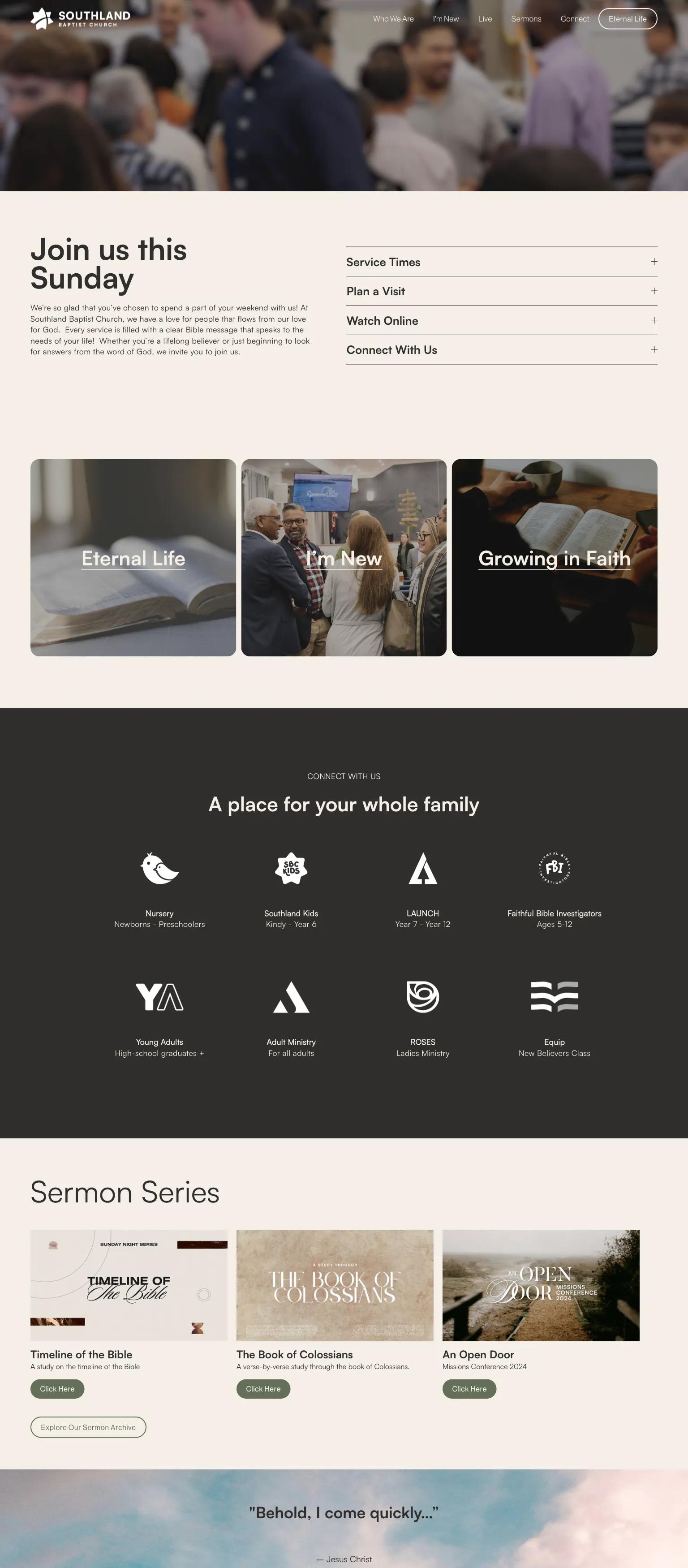 Southland Baptist Church screenshot