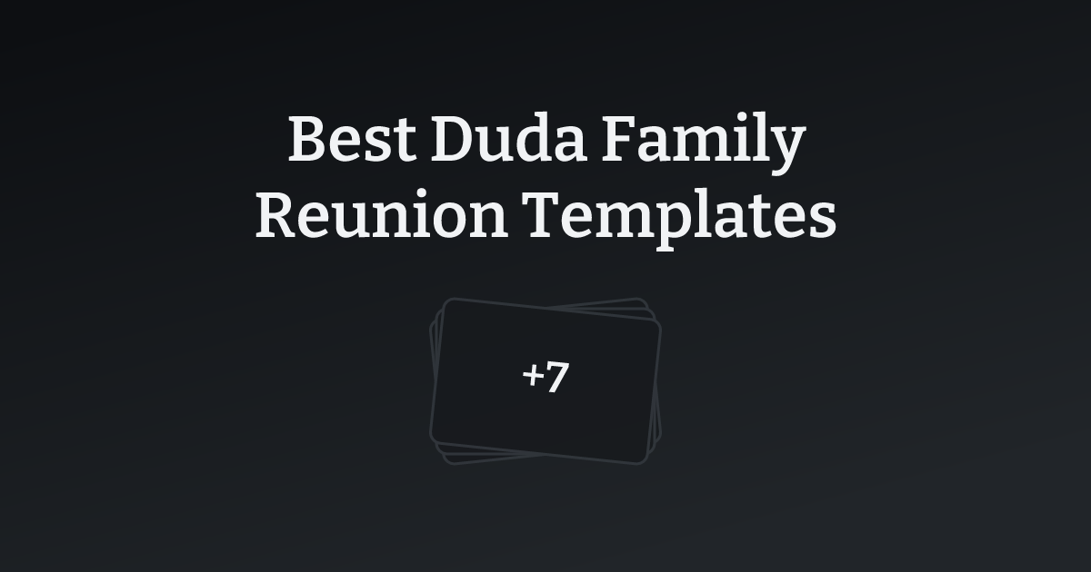 Best Duda Family Reunion Templates with count