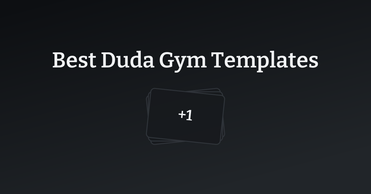 Best Duda Gym Templates with count
