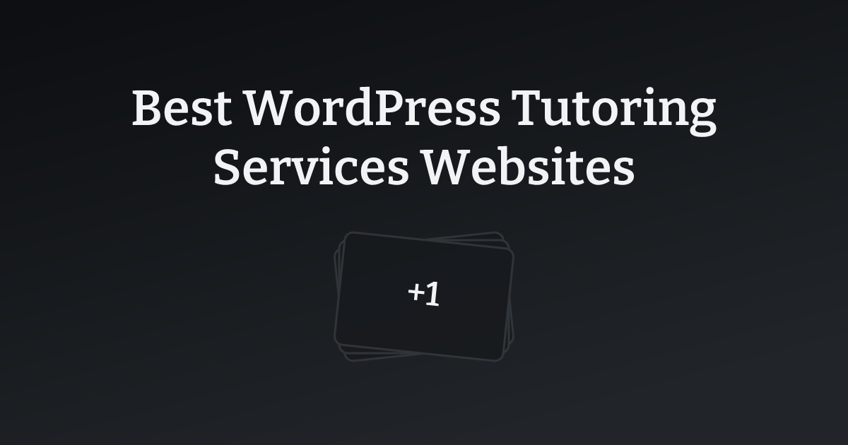 Best WordPress Tutoring Services Websites with count