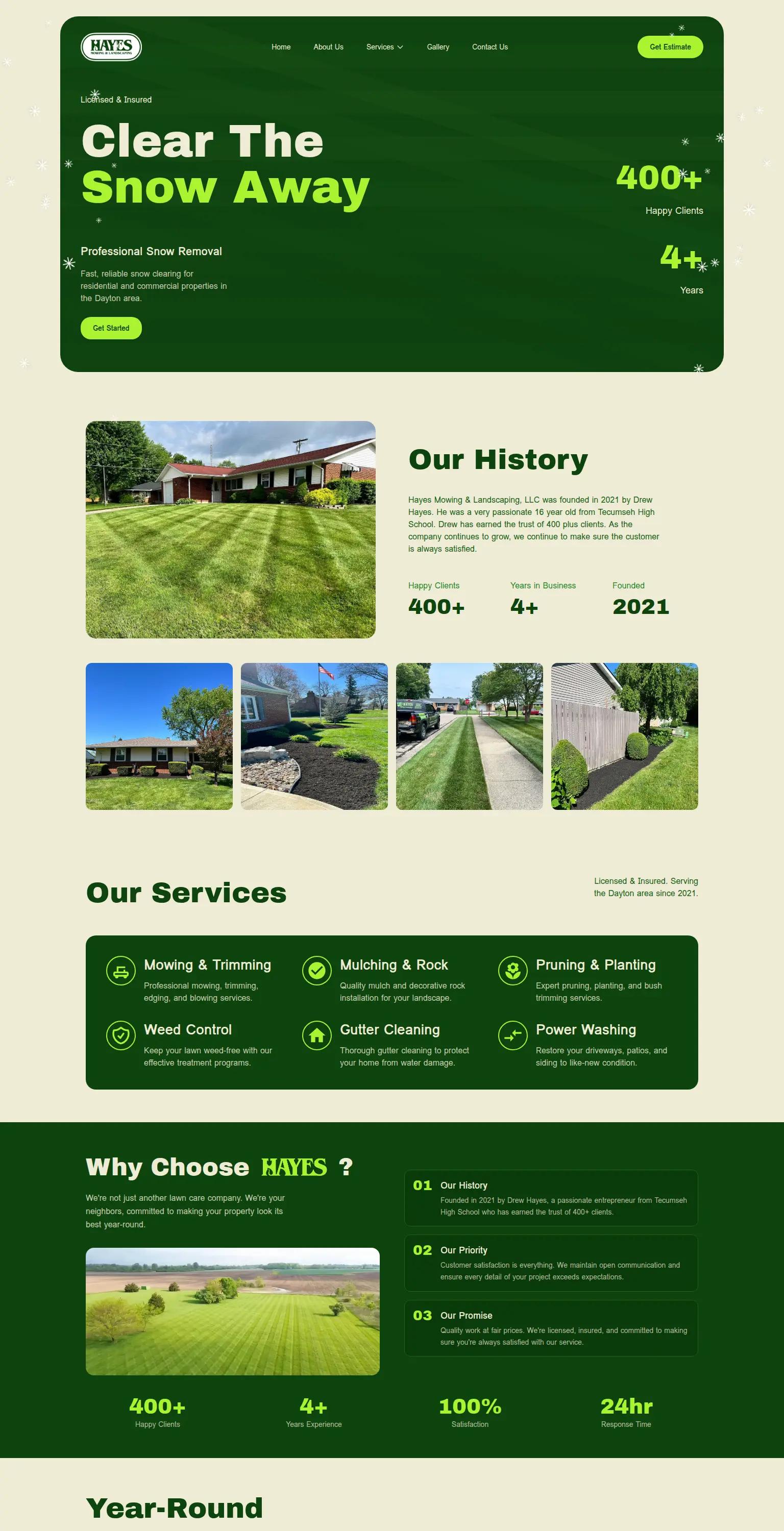 Hayes Mowing & Landscaping screenshot