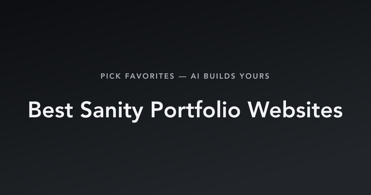 Best Sanity Portfolio Websites with count