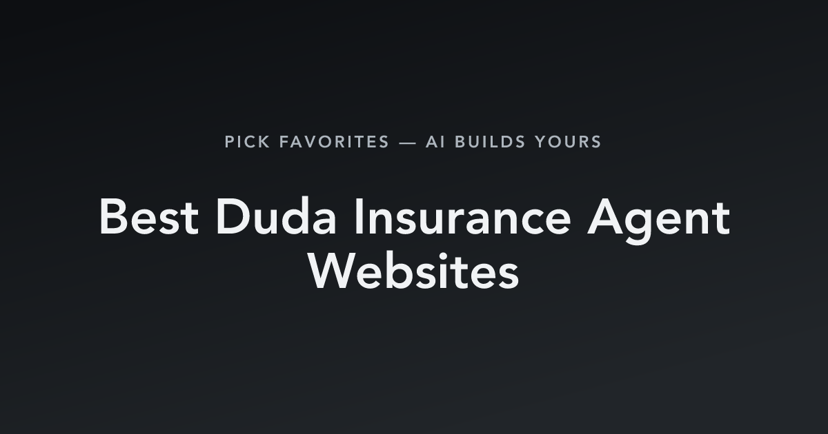Best Duda Insurance Agent Websites with count