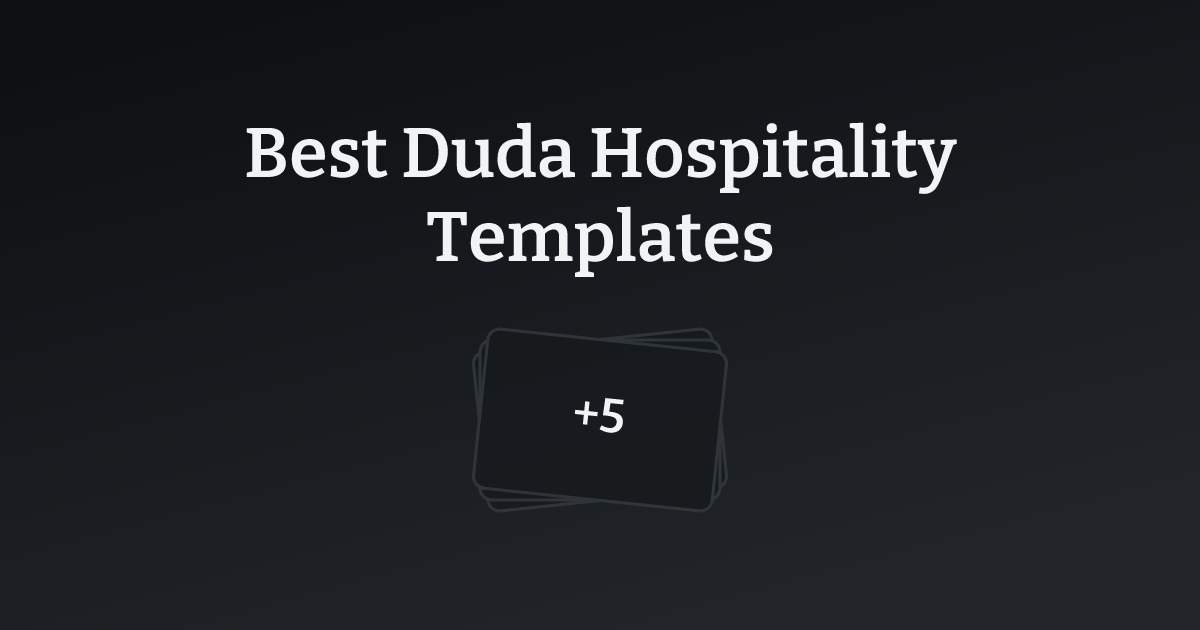 Best Duda Hospitality Templates with count