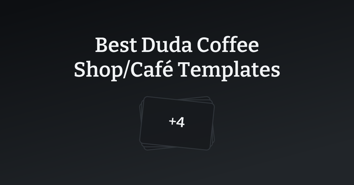 Best Duda Coffee Shop/Café Templates with count