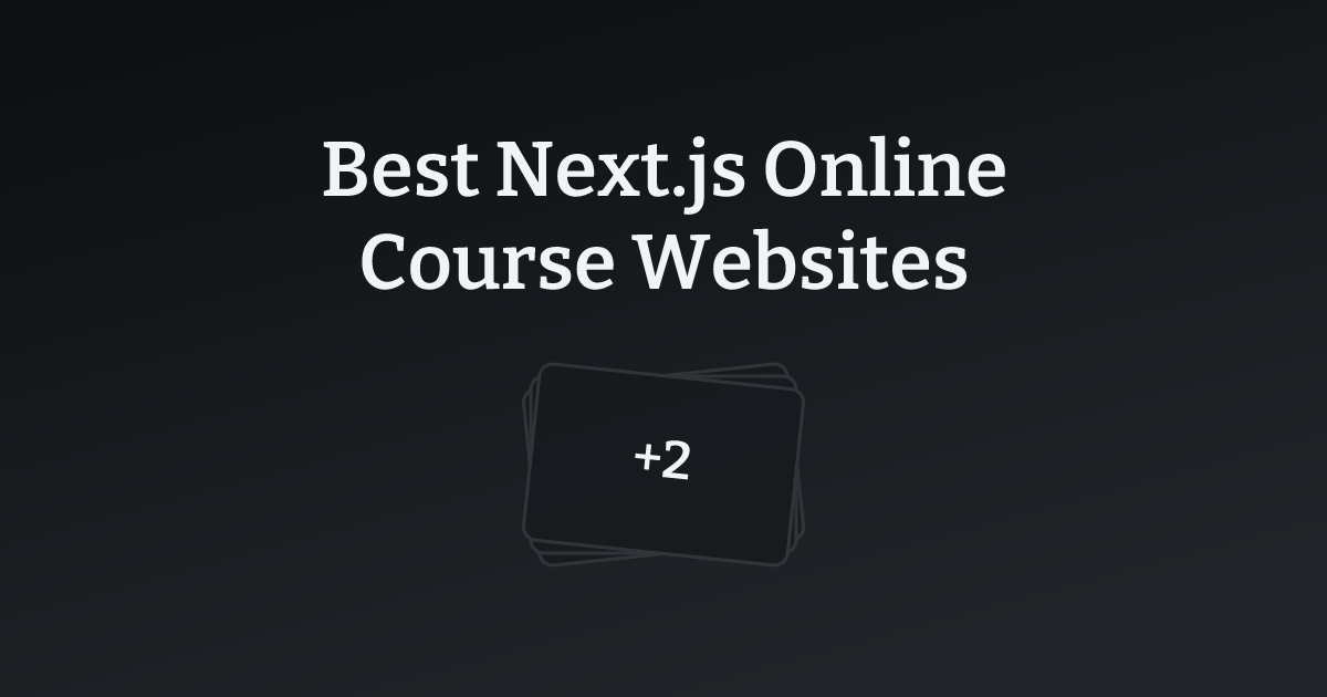 Best Next.js Online Course Websites with count