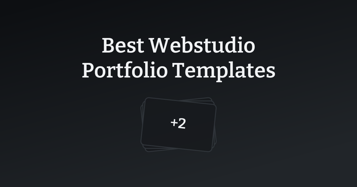 Best Webstudio Portfolio Templates with count