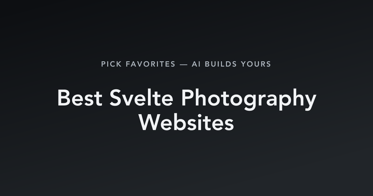 Best Svelte Photography Websites with count