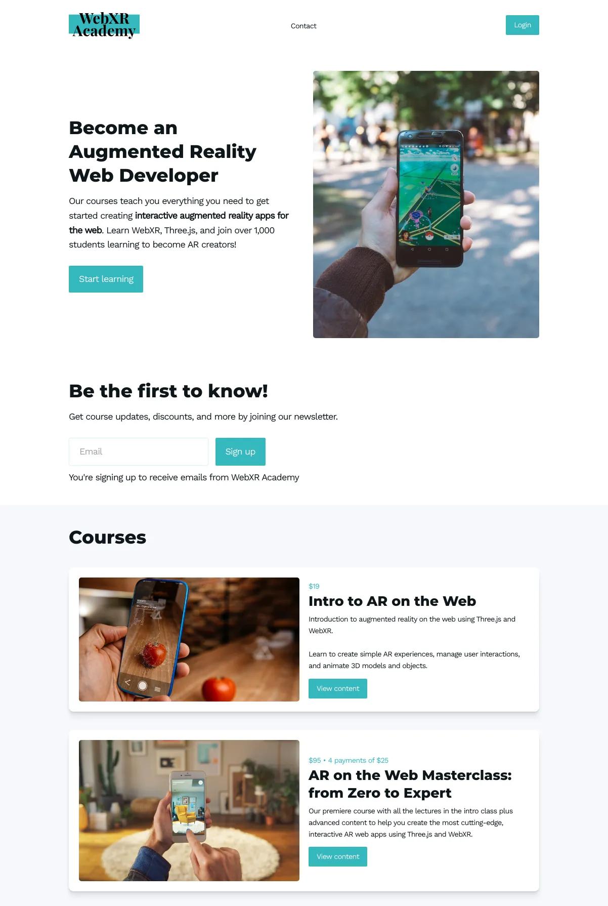 WebXR Academy screenshot