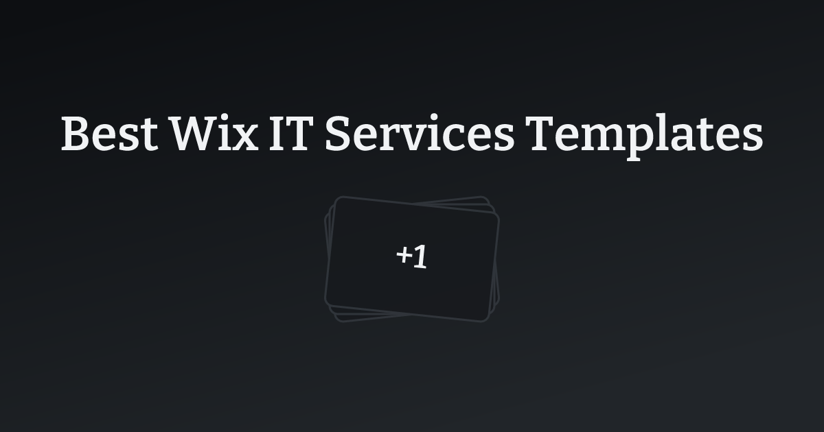 Best Wix IT Services Templates with count