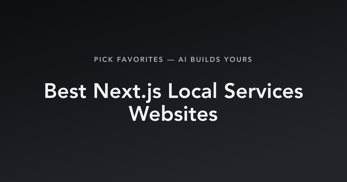 Best Next.js Local Services Websites with count