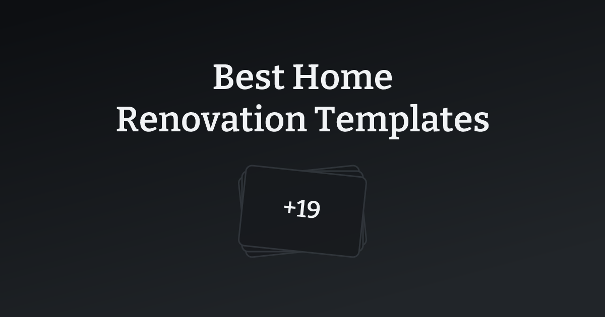 Best Home Renovation Templates with count