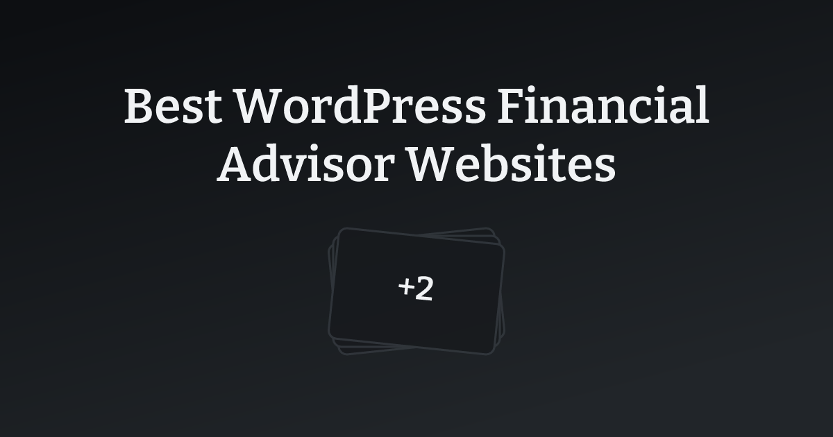 Best WordPress Financial Advisor Websites with count
