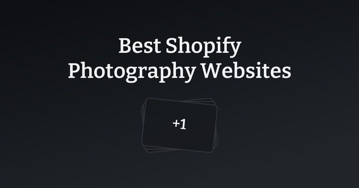 Best Shopify Photography Websites with count