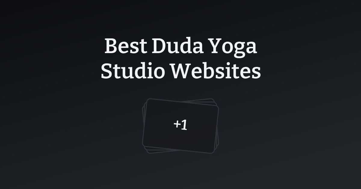 Best Duda Yoga Studio Websites with count