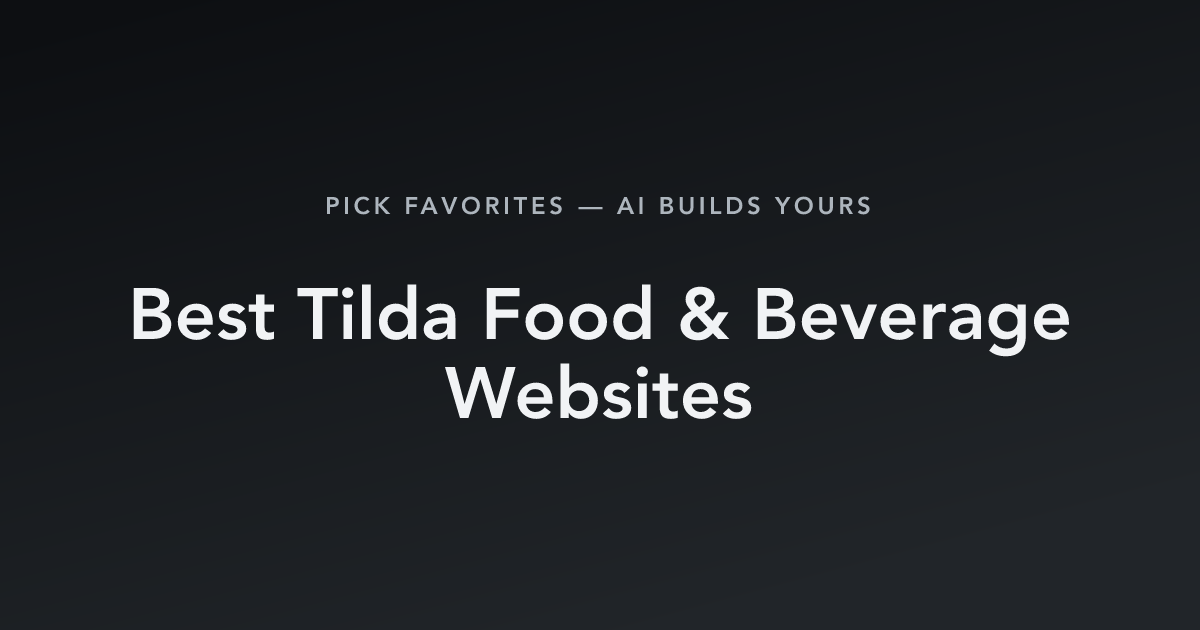 Best Tilda Food & Beverage Websites with count