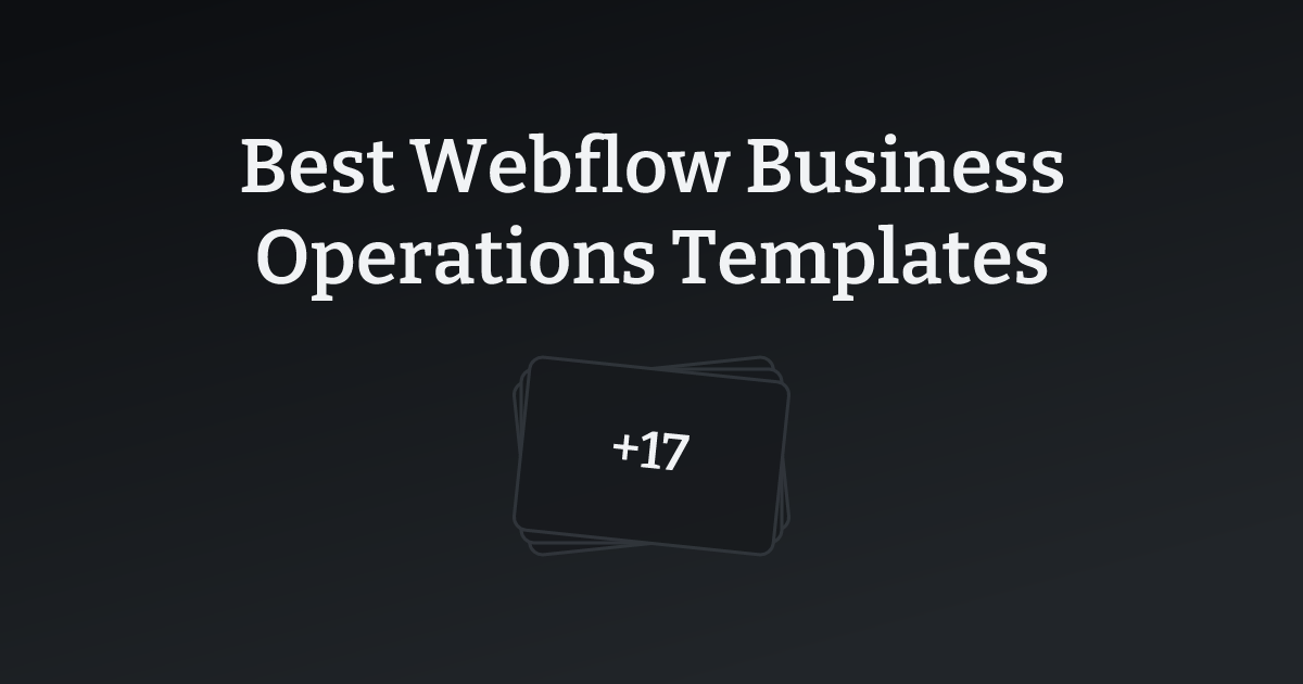 Best Webflow Business Operations Templates with count