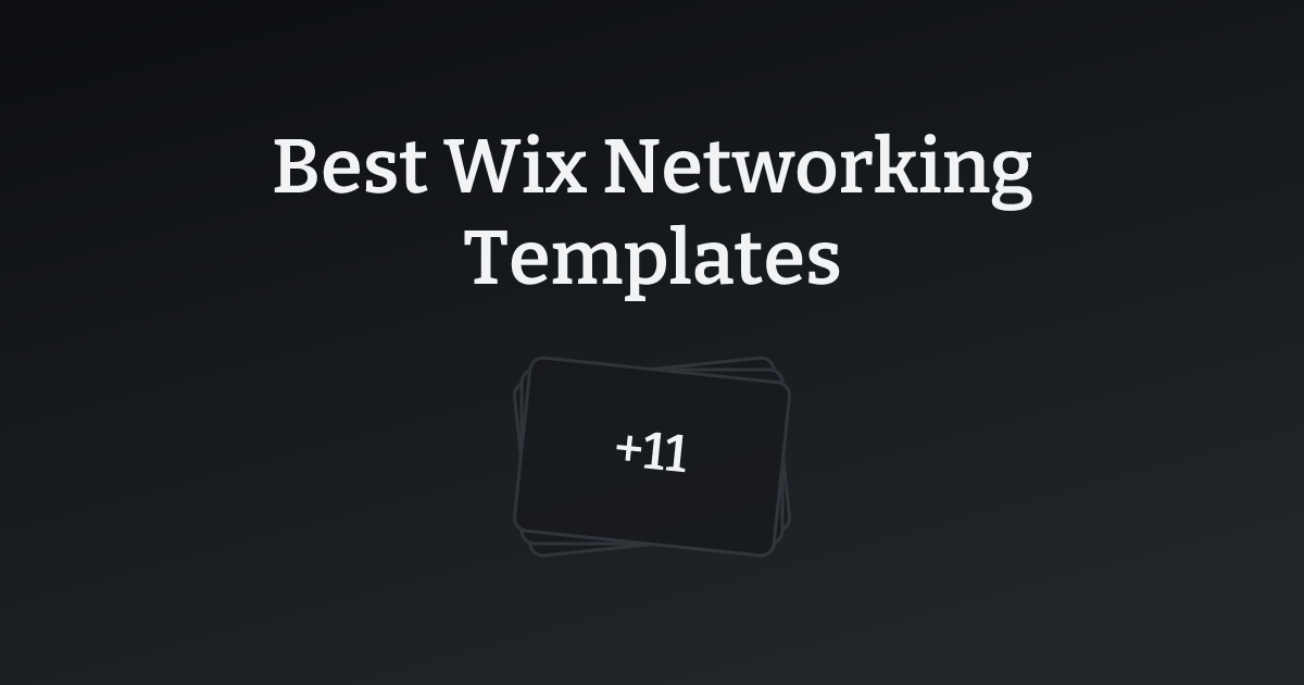 Best Wix Networking Templates with count