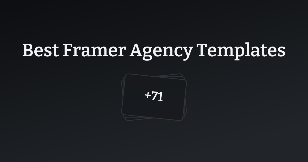 Best Framer Agency Templates with count