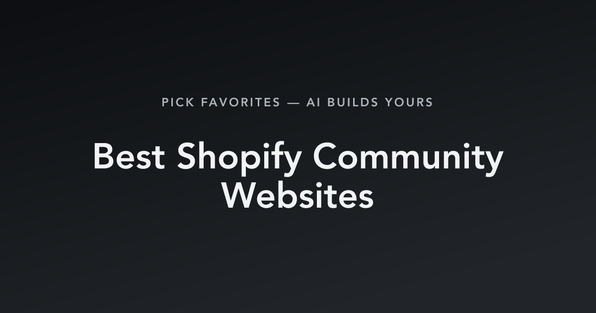Best Shopify Community Websites with count