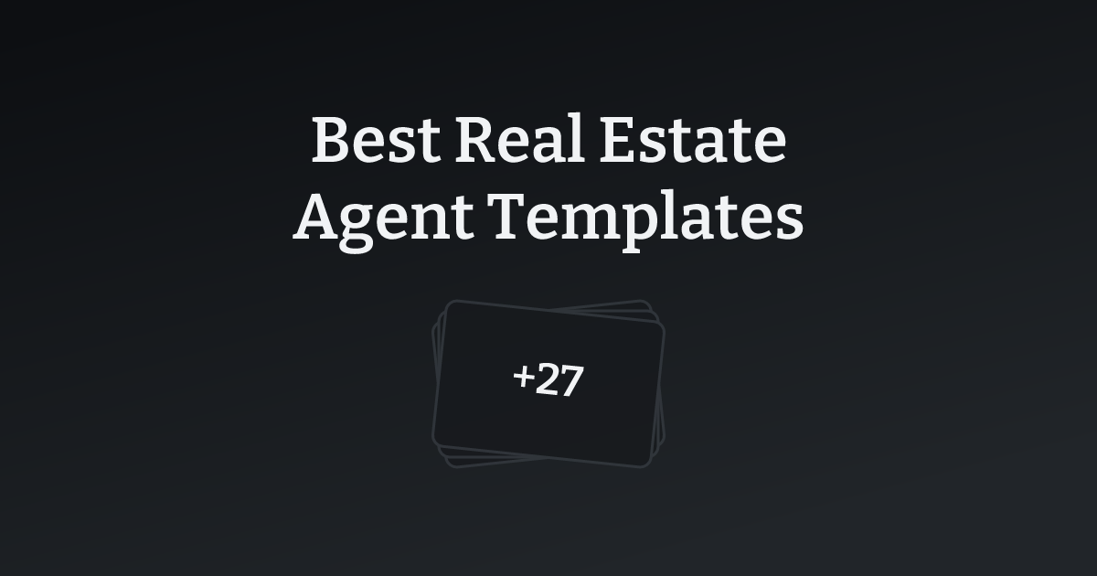 Best Real Estate Agent Templates with count