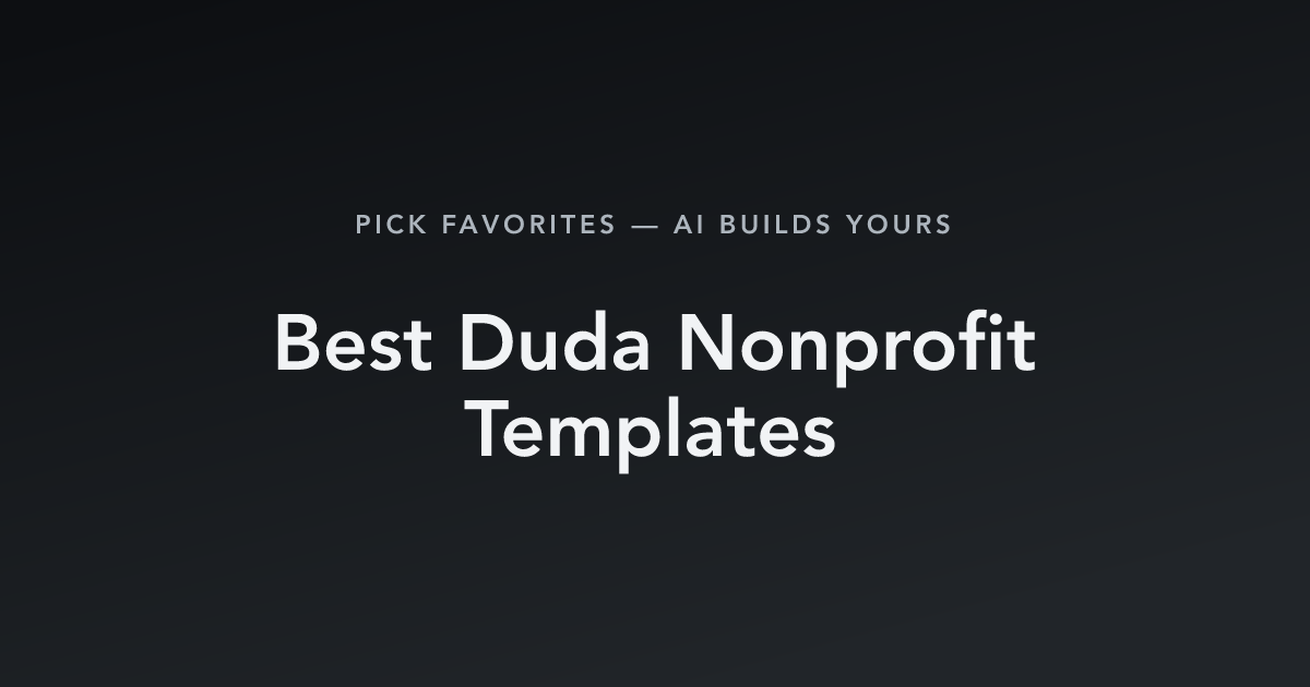 Best Duda Nonprofit Templates with count