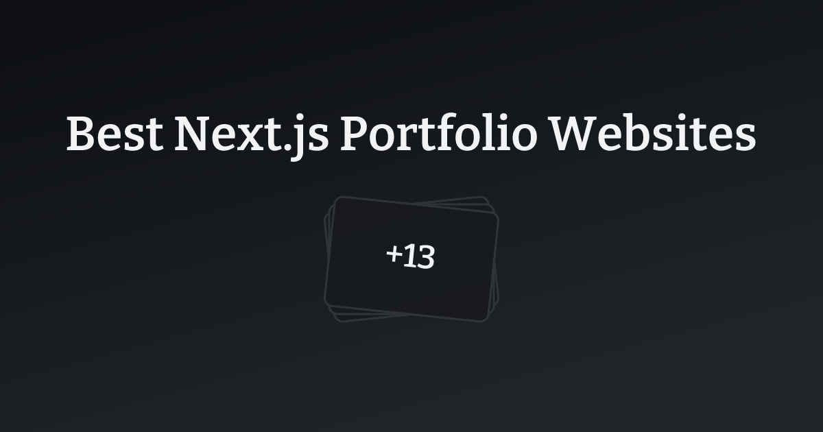 Best Next.js Portfolio Websites with count