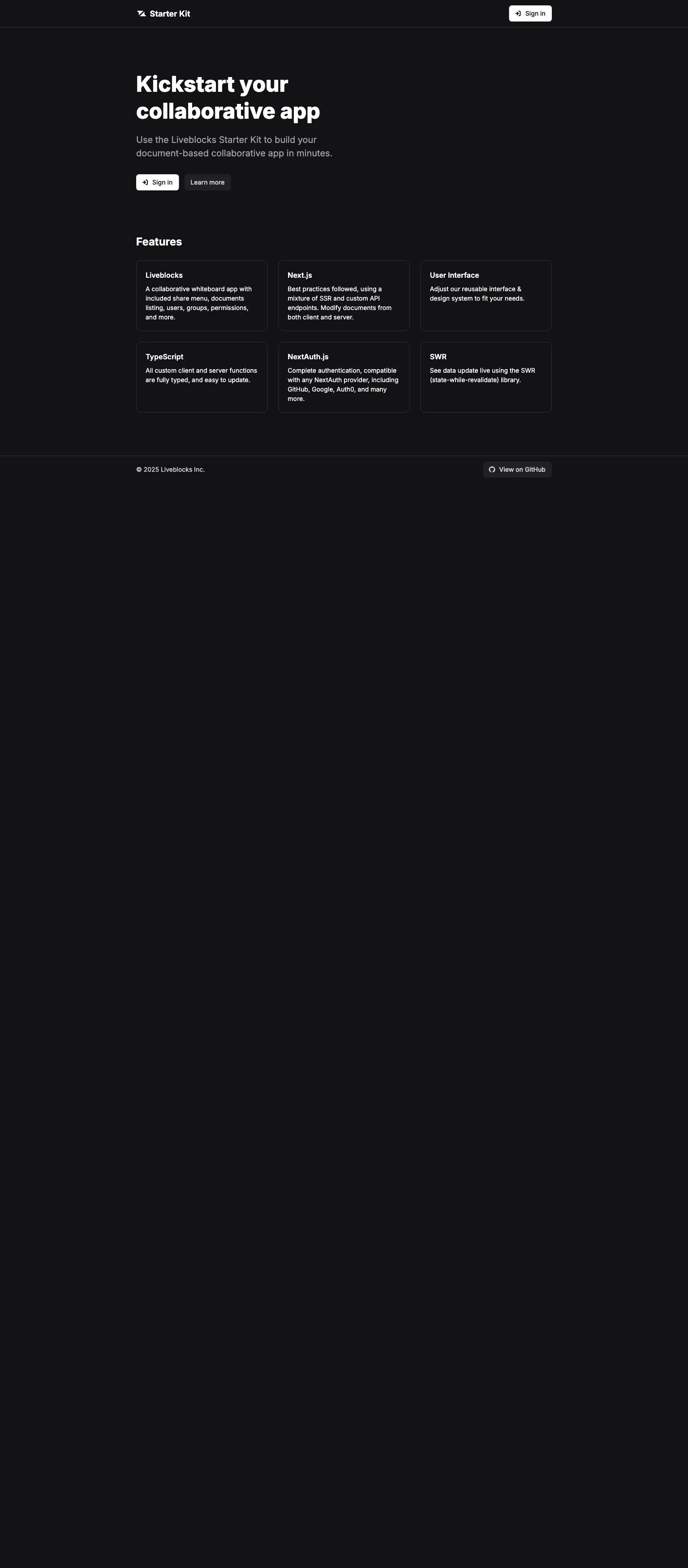 Liveblocks Starter Kit screenshot