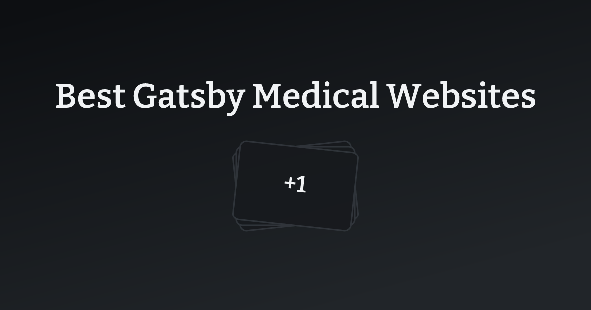 Best Gatsby Medical Websites with count