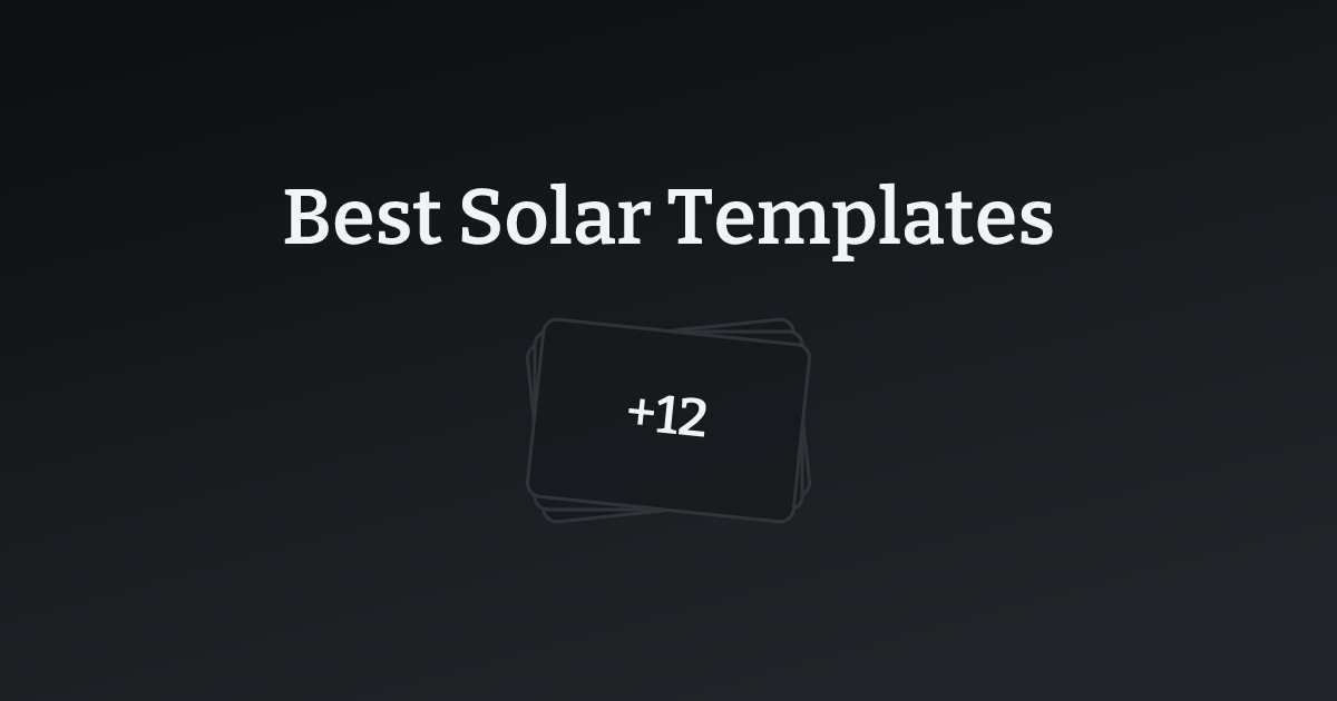 Best Solar Templates with count