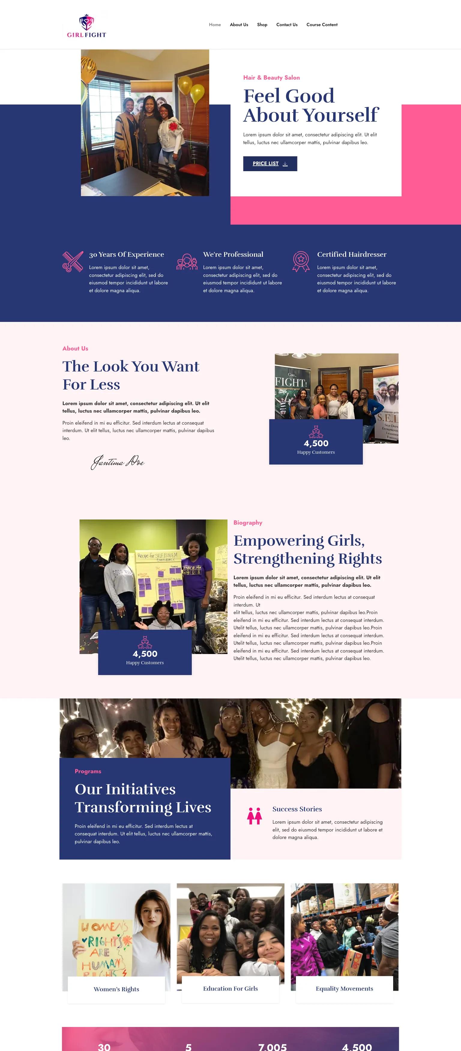 X Hair & beauty salon screenshot