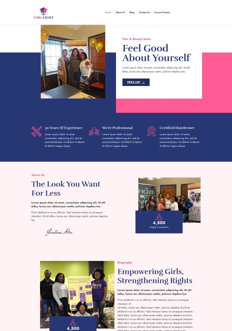 X Hair & beauty salon screenshot