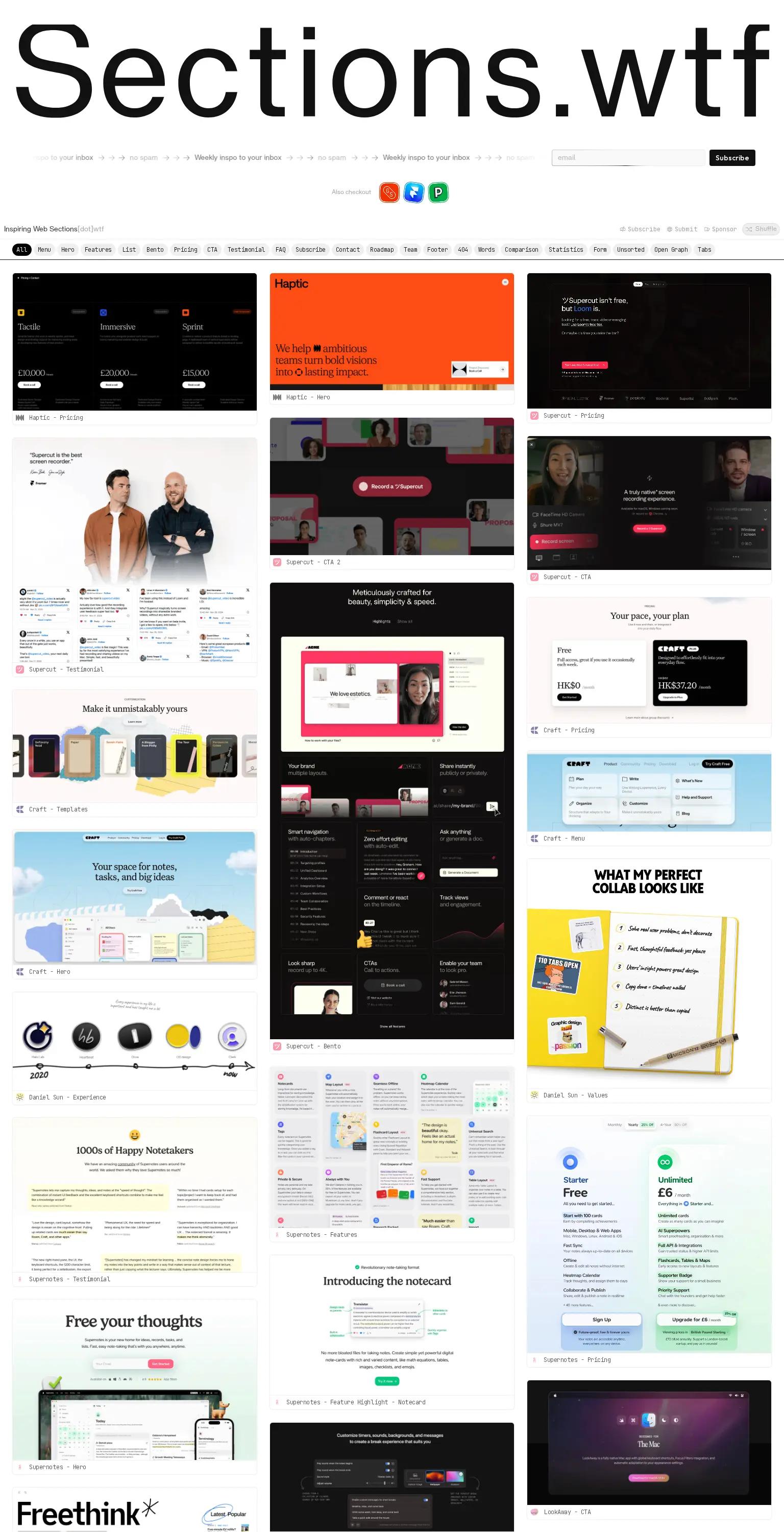 Sections.wtf screenshot