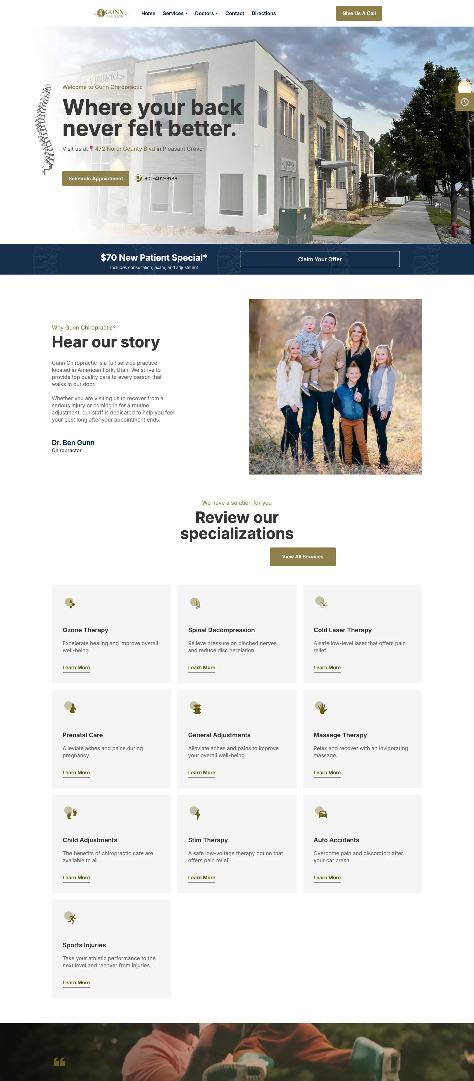 Gunn Chiropractic screenshot