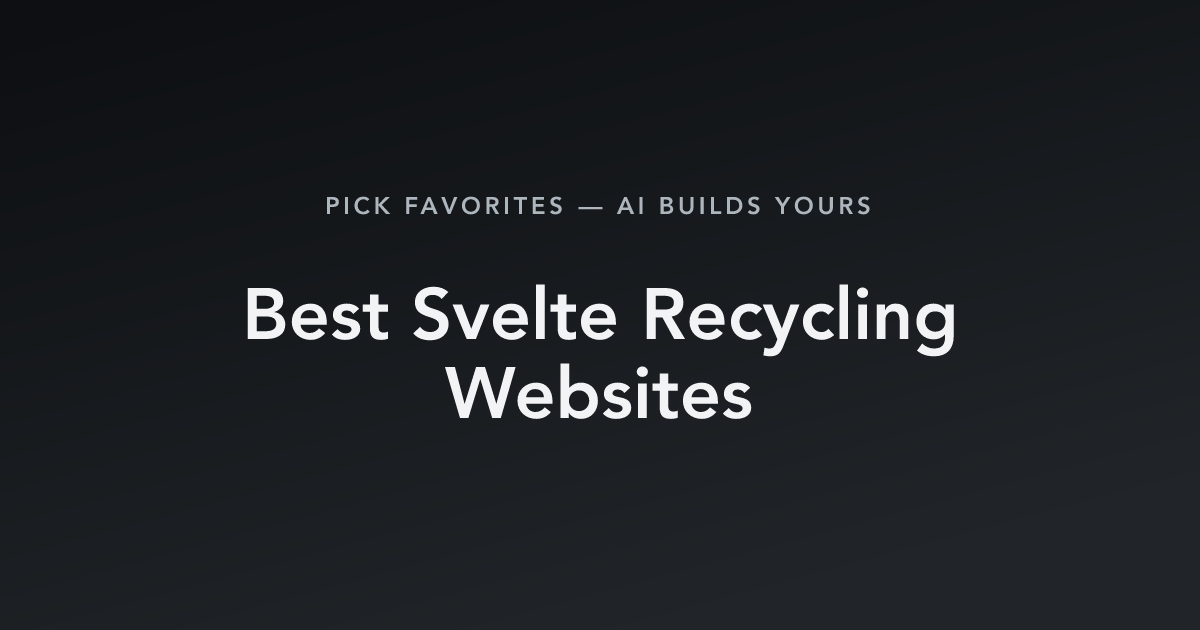 Best Svelte Recycling Websites with count
