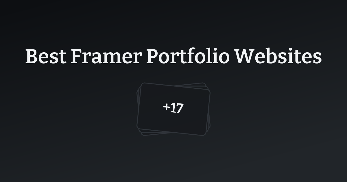 Best Framer Portfolio Websites with count