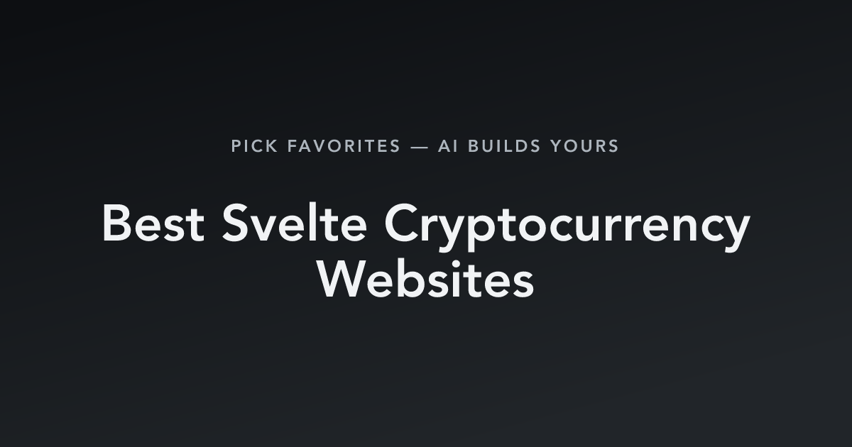 Best Svelte Cryptocurrency Websites with count