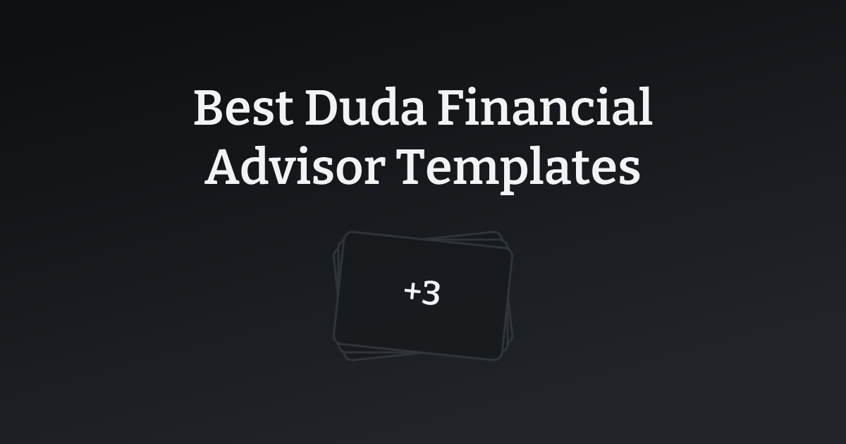 Best Duda Financial Advisor Templates with count