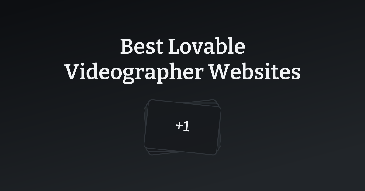 Best Lovable Videographer Websites with count
