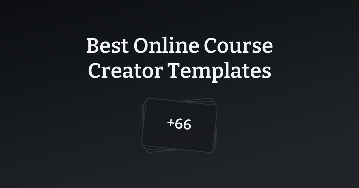 Best Online Course Creator Templates with count