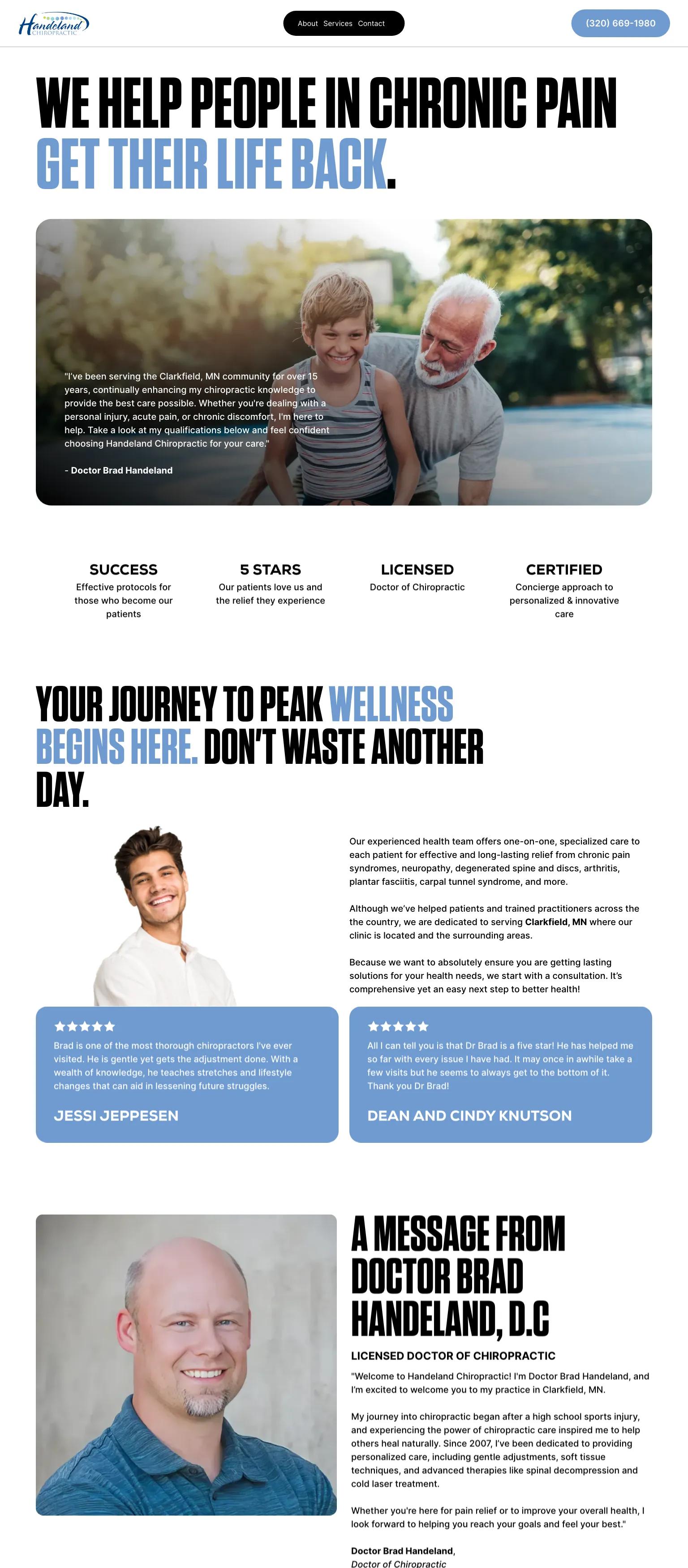 Handeland Chiropractic screenshot