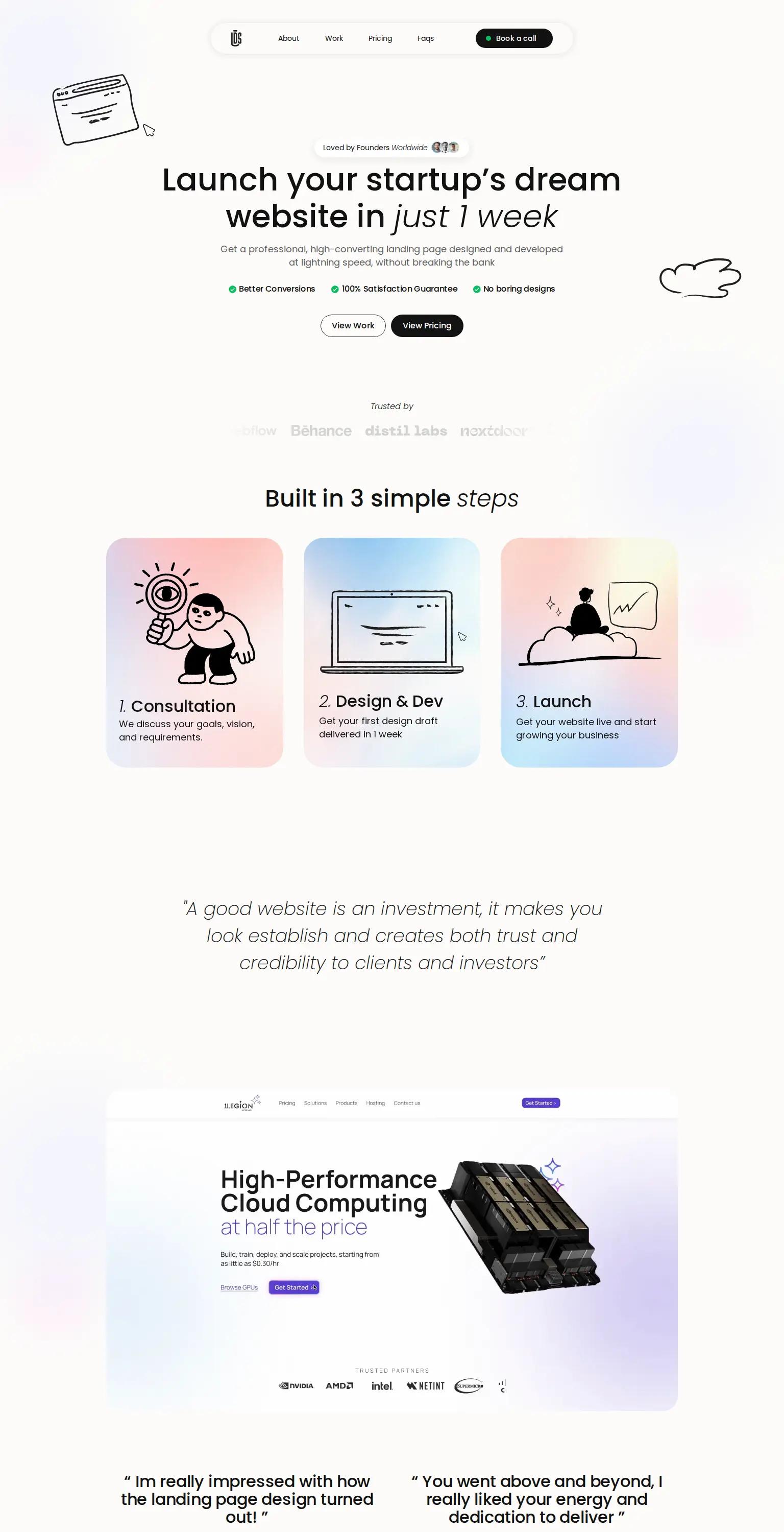 Startups Landingpages screenshot