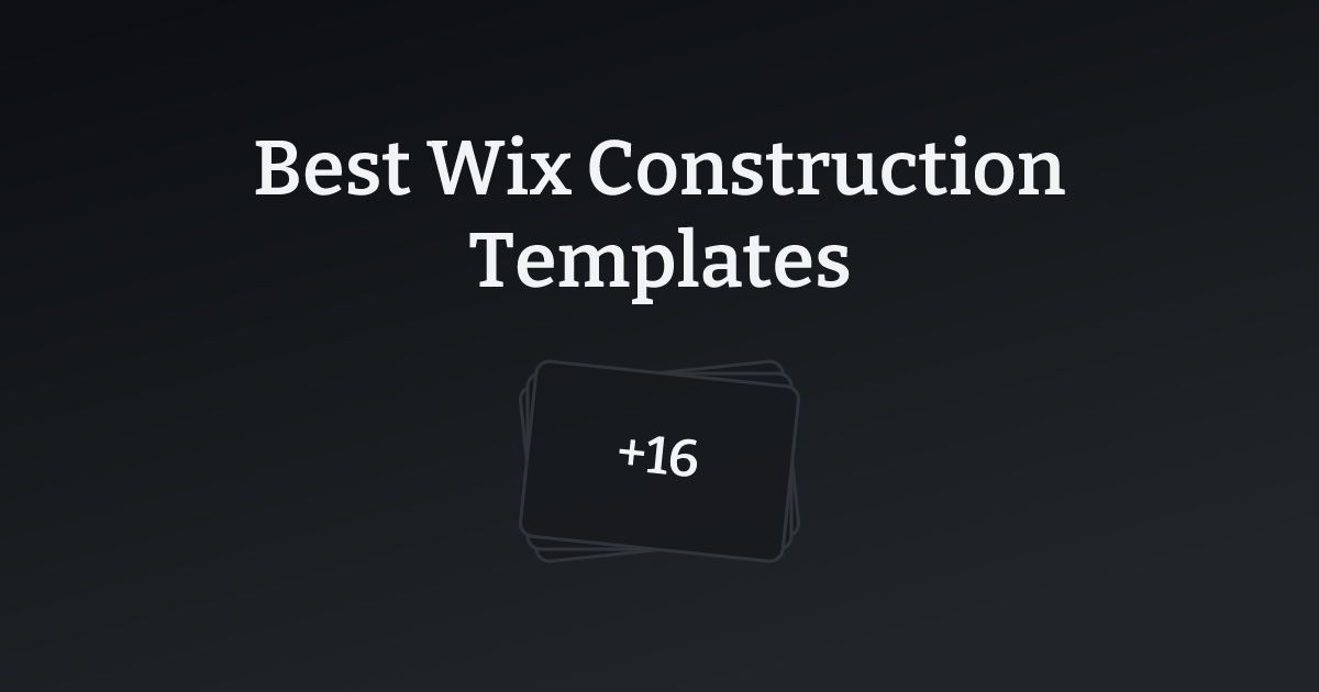 Best Wix Construction Templates with count