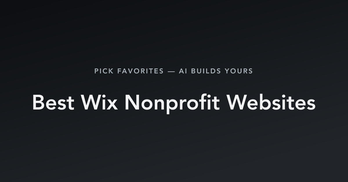 Best Wix Nonprofit Websites with count