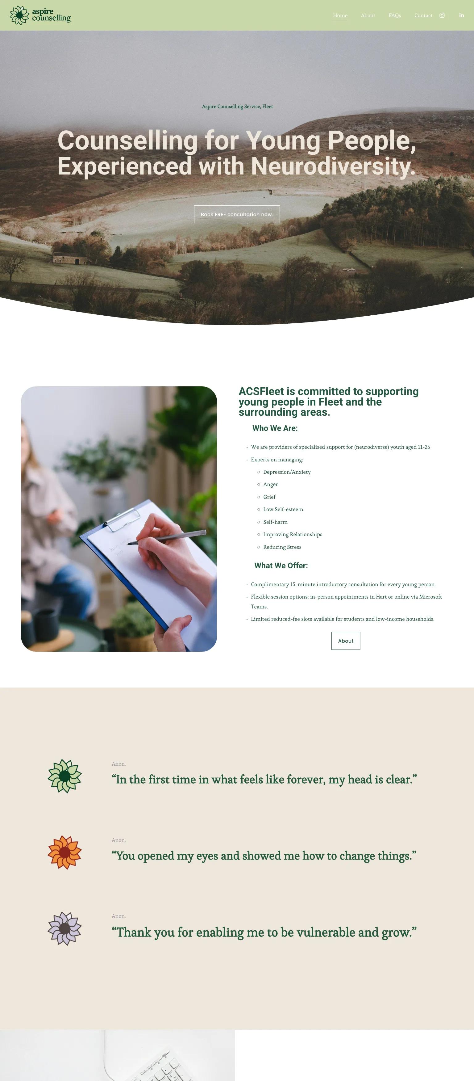 Aspire Counselling Service screenshot