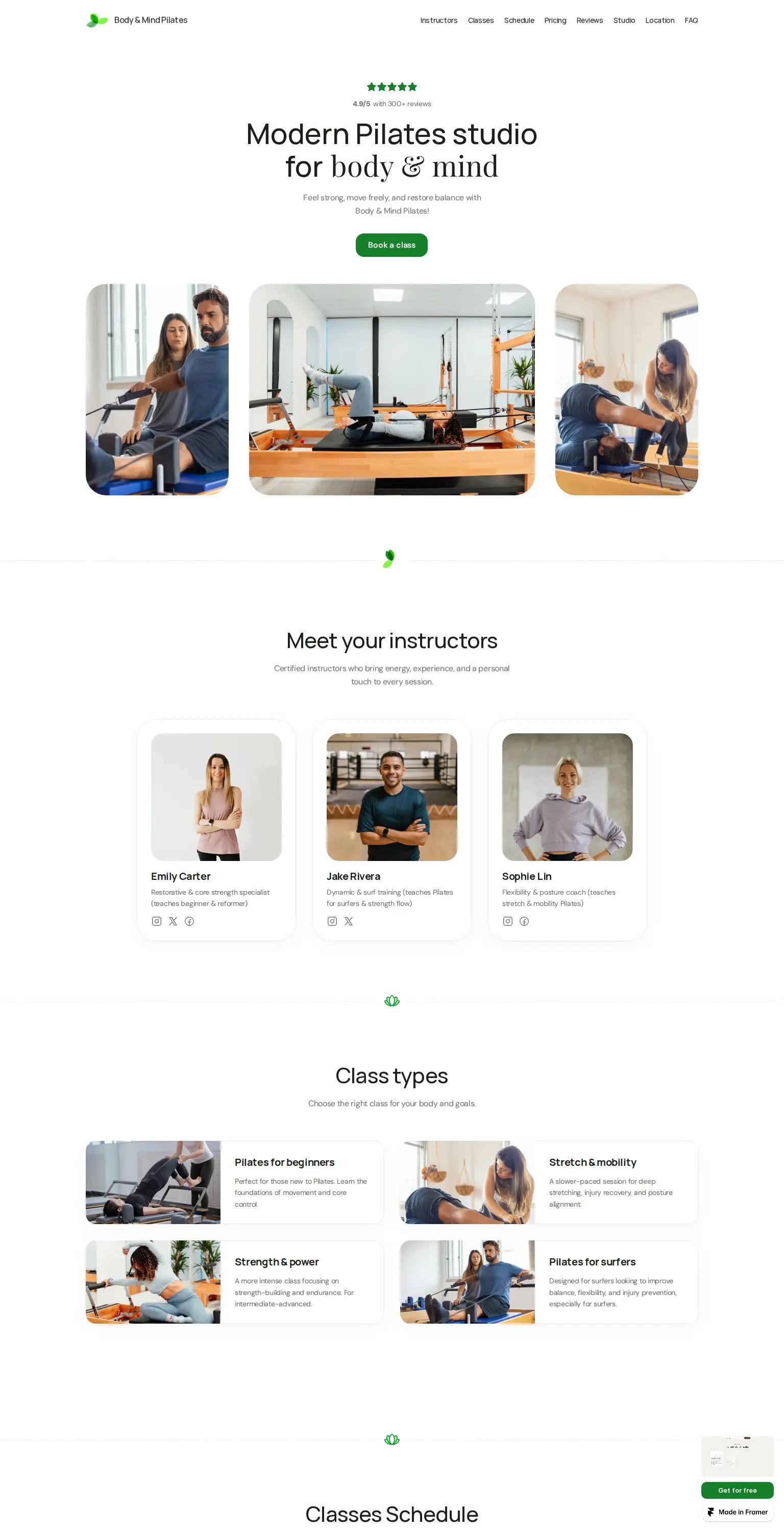 Pilates Template screenshot