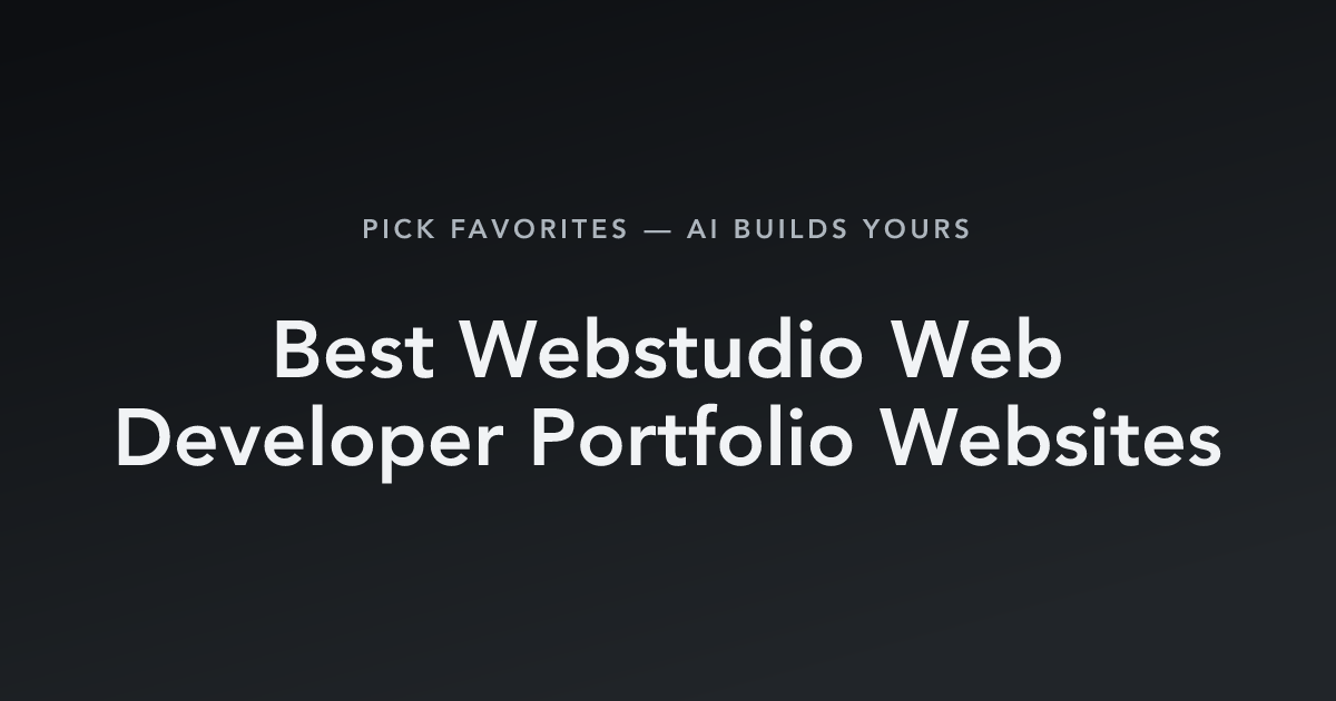 Best Webstudio Web Developer Portfolio Websites with count